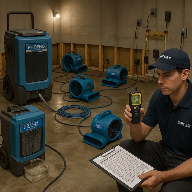 Structural Drying and Dehumidification process in Rio, WI